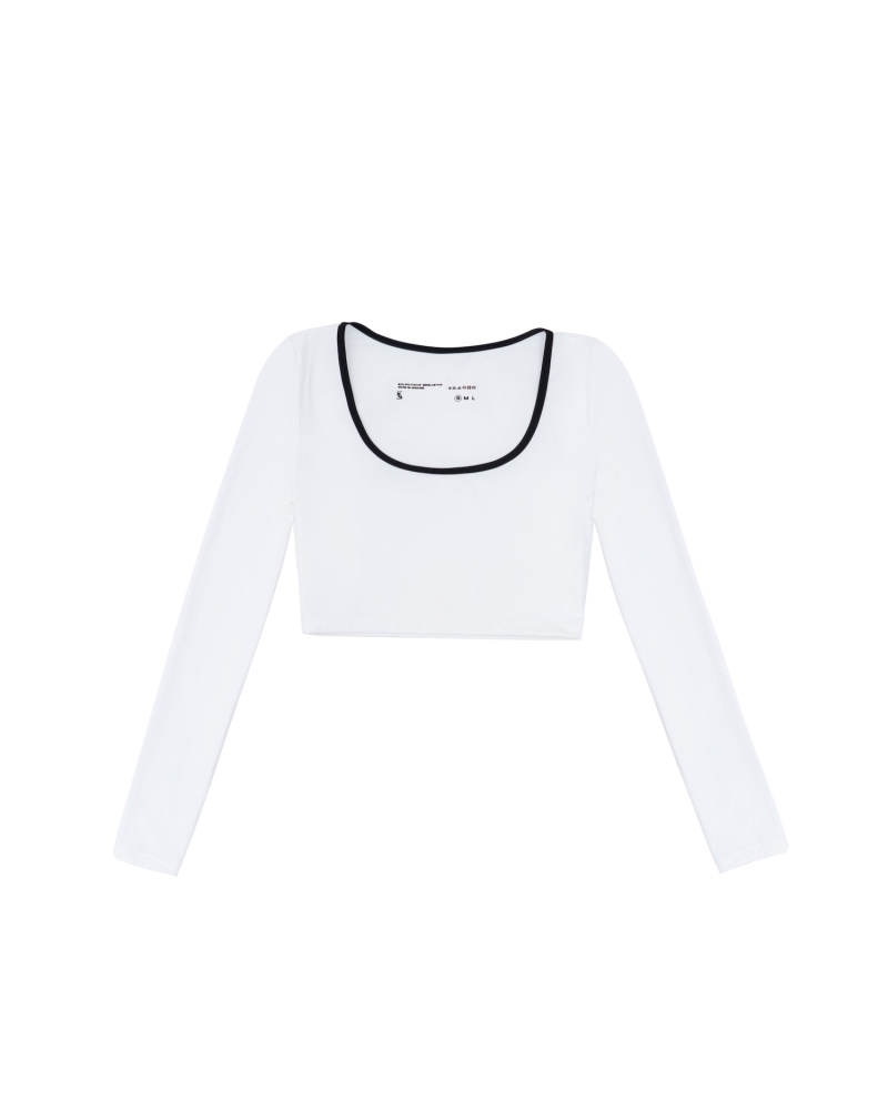 Cropped White Long Sleeve